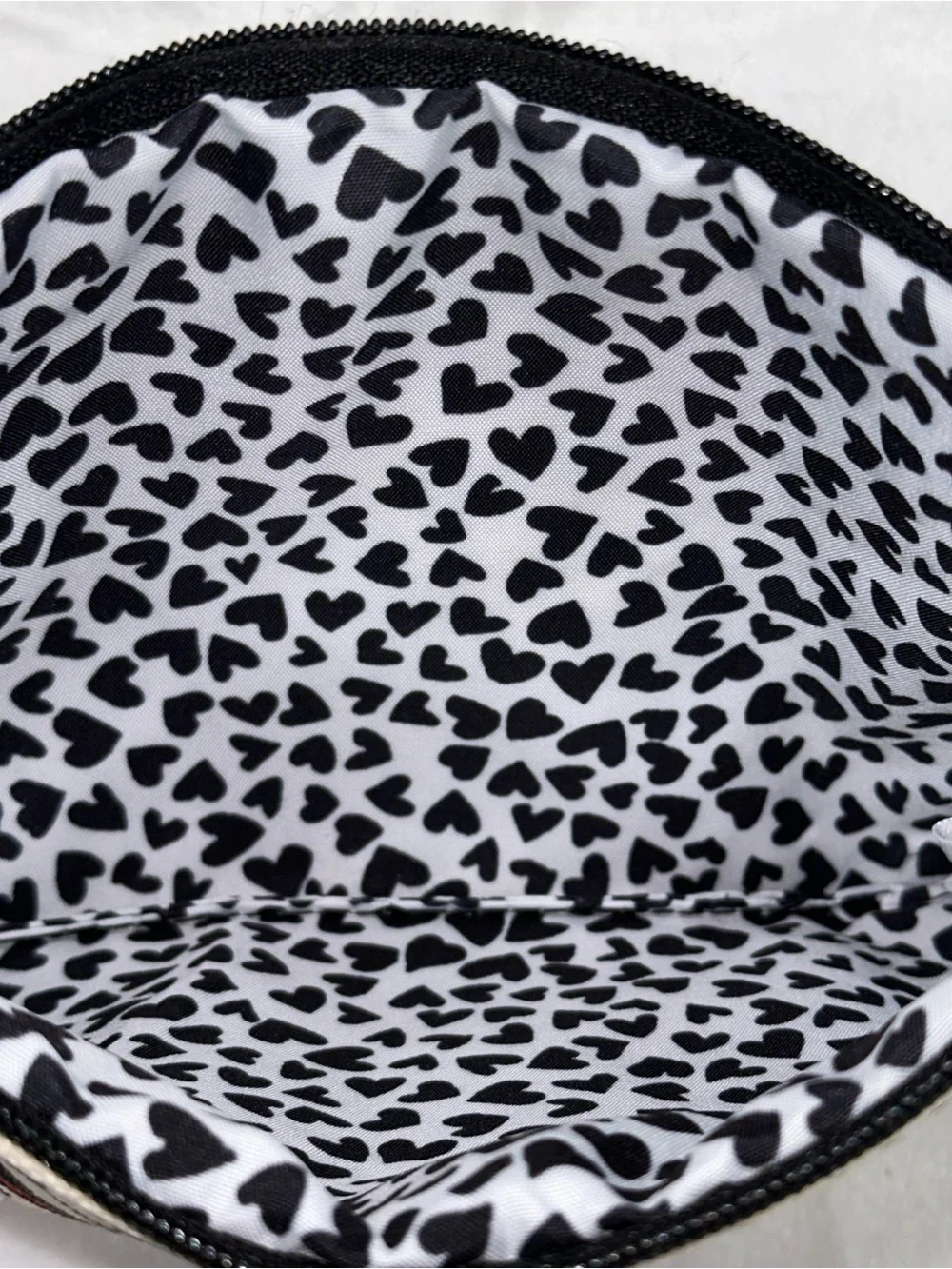 Brighton Black & White LOVE Pattern Zip Pouch Cosmetics School Organizer Bag